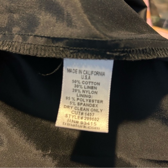 Trina Turk Black Lace Linen Blend Pencil Skirt Size 10 - Picture 8 of 8